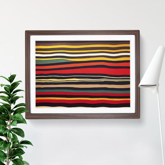 Abstract Striped Art Vol.1 - Picture Frame Graphic Art Metro Lane Frame Colour: Walnut, Size: 25cm H x 34cm W x 2cm D on Productcaster.