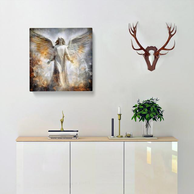 Angel Impression No Frame Art Prints Happy Larry Size: 50cm H x 50cm W x 3cm D on Productcaster.