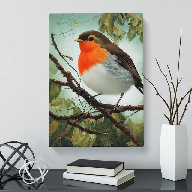 Cecilton Robin Bird Painting Vol.3 - Wrapped Canvas Print Marlow Home Co. Size: 60cm H x 40cm W on Productcaster.