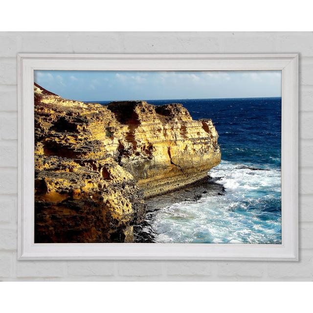 Cliff Face Ocean Framed Print Bright Star Size: 59.7cm H x 84.1cm W x 1.5cm D on Productcaster.