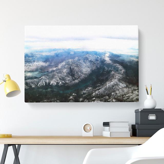 Tajikistan Mountain Range - Wrapped Canvas Print East Urban Home Size: 35cm H x 76cm W x 3cm D on Productcaster.