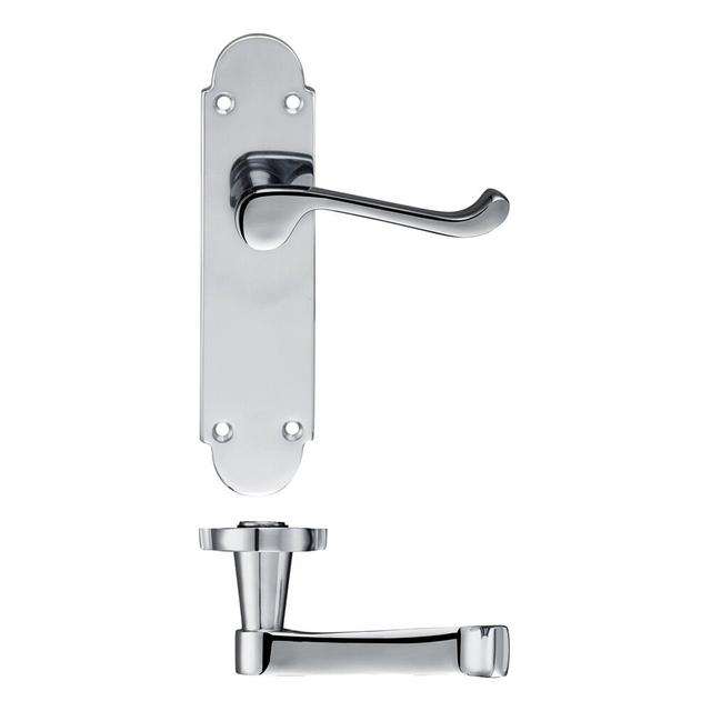 Oxford Latch Right Hand Door Handle (Set of 2) Fulton & Bray Finish: Polished Chrome on Productcaster.