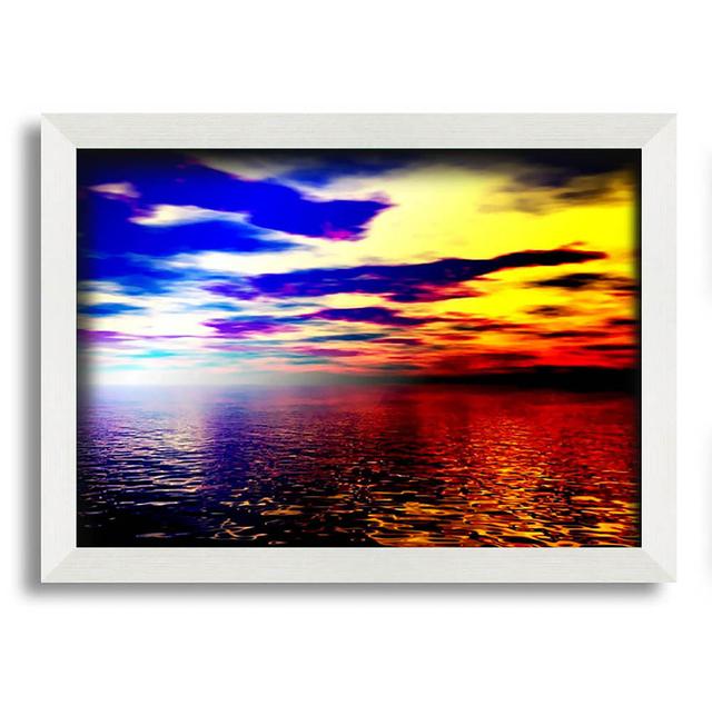 Rainbow Beach Ocean - Single Picture Frame Art Prints House of Hampton Size: 29.7cm H x 42cm W x 10cm D on Productcaster.