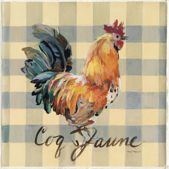 Coq Jaune by Marilyn Hageman - Wrapped Canvas Painting Print August Grove Size: 76cm H x 76cm W on Productcaster.