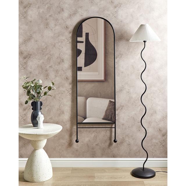 Wall Mirror 145 cm Aneeya Latitude Run Finish: Black on Productcaster.