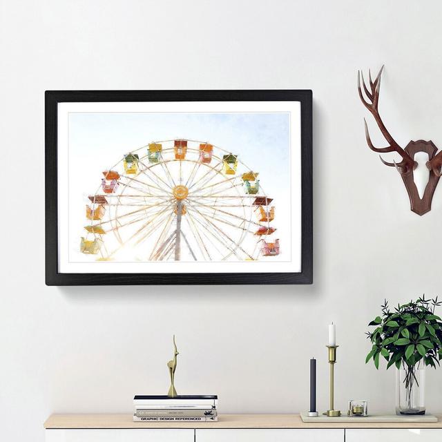 Colourful Ferris Wheel - Picture Frame Graphic Art Print East Urban Home Frame Option: Black Framed, Size: 62cm H x 87cm W x 2cm D on Productcaster.