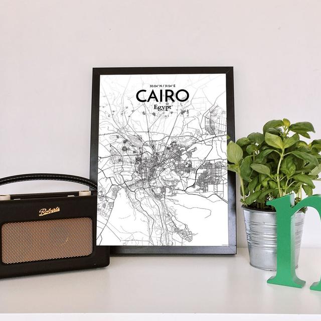 Cairo - Unframed Graphic Art Print on Paper East Urban Home Size: 43cm H x 28cm W x 0.13cm D, Colour: Grey/White on Productcaster.