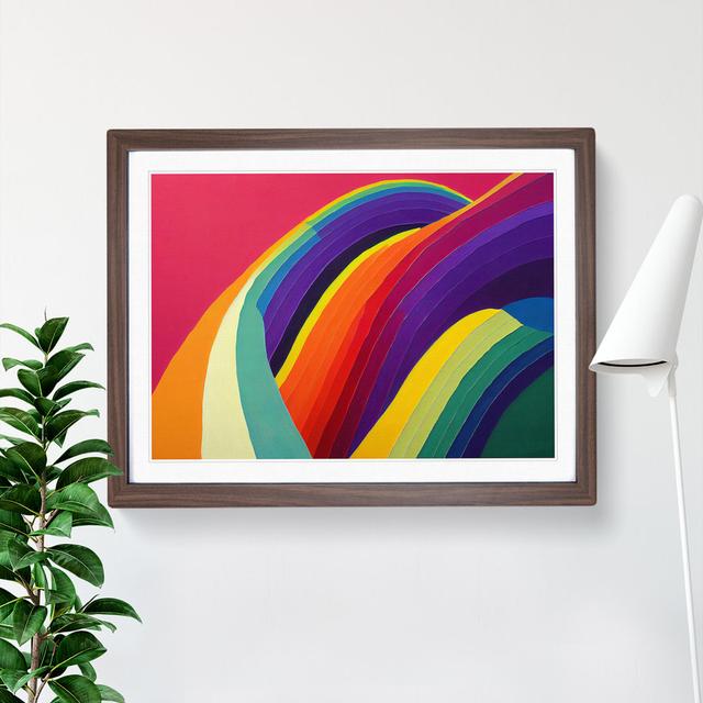 Abstract Rainbow Art Vol.6 - Single Picture Frame Print Metro Lane Size: 34cm H x 46cm W x 2cm D, Frame Colour: Walnut on Productcaster.