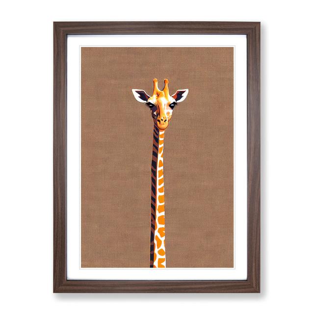 Skinny Giraffe - Picture Frame Graphic Art World Menagerie Frame Colour: Walnut, Size: 46cm H x 34cm W x 2cm D on Productcaster.