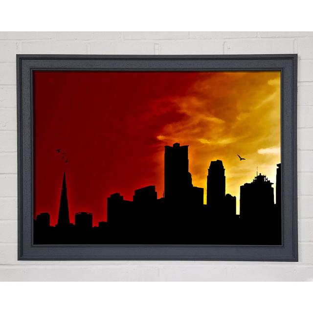 Orange City Sky Framed Print Ebern Designs Size: 29.7cm H x 42cm W x 1.5cm D on Productcaster.