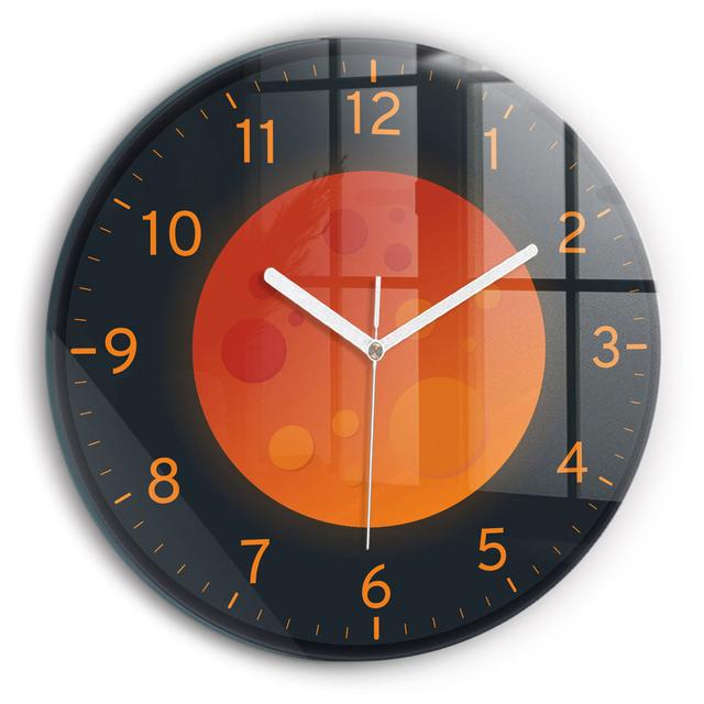 Glass Wall Clock 30 cm Full moon Black East Urban Home on Productcaster.