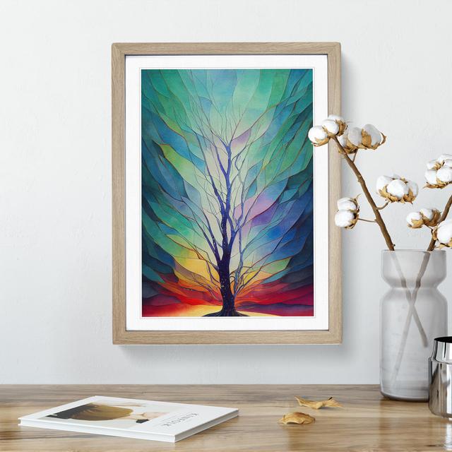 Sublime Tree No.2 Abstract Marlow Home Co. Size: 48cm H x 36cm W, Format: Oak Framed Paper, Matte Colour: White on Productcaster.