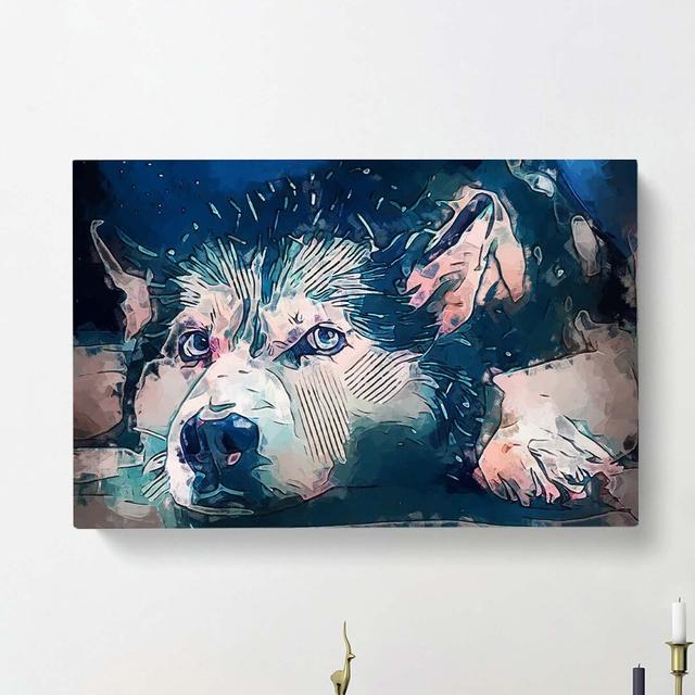 A Husky Dog in Abstract - Wrapped Canvas Graphic Art Print East Urban Home Size: 35cm H x 50cm W x 3cm D on Productcaster.