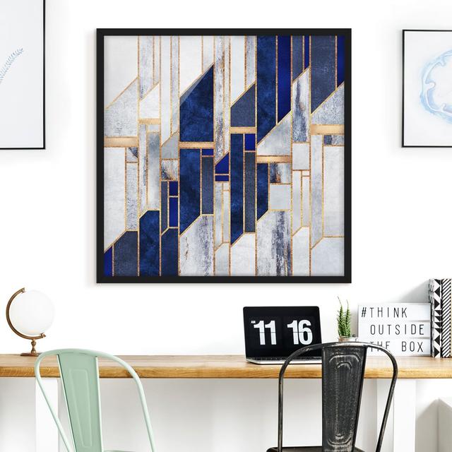 Geometric Shapes with Gold - Picture Frame Graphic Art Fairmont Park Size: 50cm H x 50cm W x 2cm D, Format: Black, Matte Colour: No Matte on Productcaster.