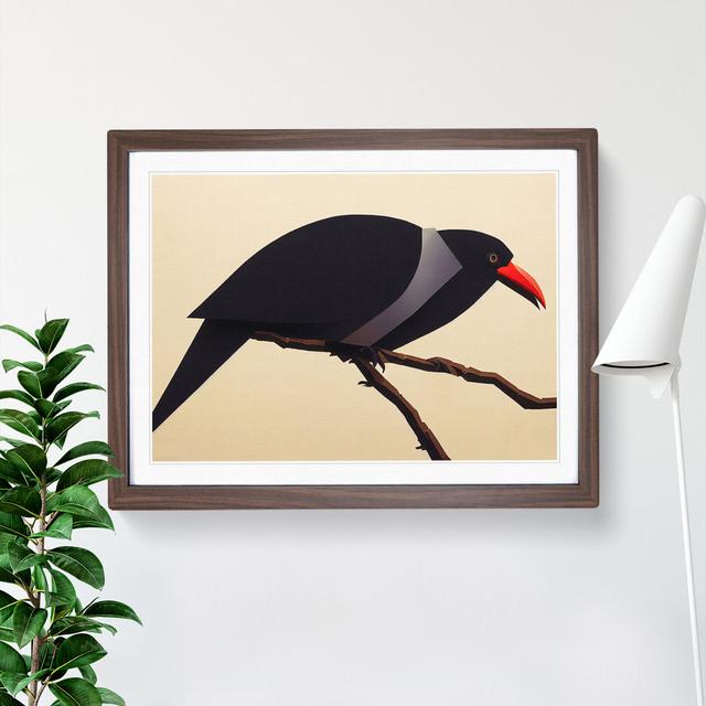 Legendary Crow Bird - Single Picture Frame Print 17 Stories Frame Colour: Walnut Framed, Size: 46cm H x 64cm W x 2cm D on Productcaster.