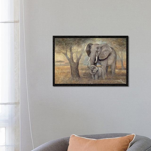 Gentle Touch by Ruane Manning - Graphic Art Print on Canvas World Menagerie Frame Option: Black Framed, Size: 66.04cm H x 101.6cm W x 3.81cm D on Productcaster.