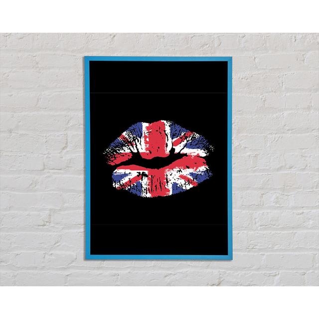 British Flag Lips Framed Print - Picture Frame Graphic Art on Canvas ClassicLiving Size: 84.1cm H x 59.7cm W x 2cm D, Format: Purple Framed Paper on Productcaster.