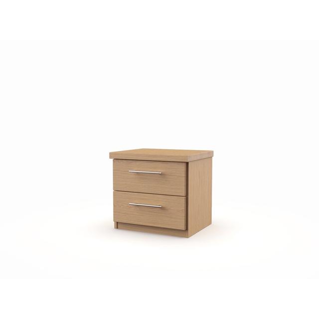 Elen 2 Drawer Bedside Table Jelinek Colour: Rustical Oak on Productcaster.