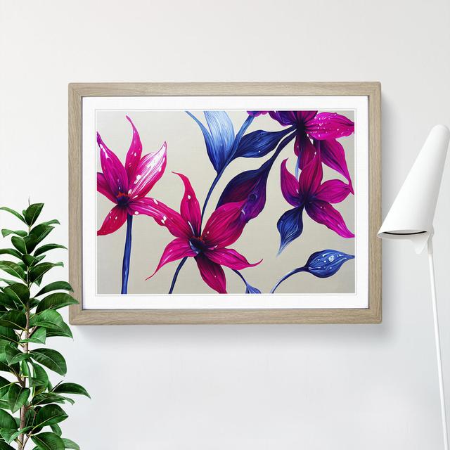 Flowers Vol.1 Abstract - Picture Frame Painting Marlow Home Co. Size: 46cm H x 64cm W x 2cm D, Frame Colour: Oak on Productcaster.