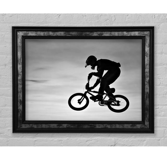 BMX Jump Black And White - Single Picture Frame Art Prints Bright Star Size: 59.7cm H x 84.1cm W x 8cm D on Productcaster.