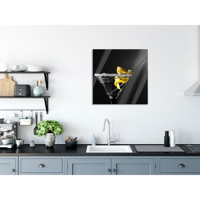 Cocktail with a Sugar Rim - Unframed Photograph on Glass Brayden Studio Size: 70cm H x 70cm W x 0.4cm D, Colour: Grey/Black/Yellow on Productcaster.