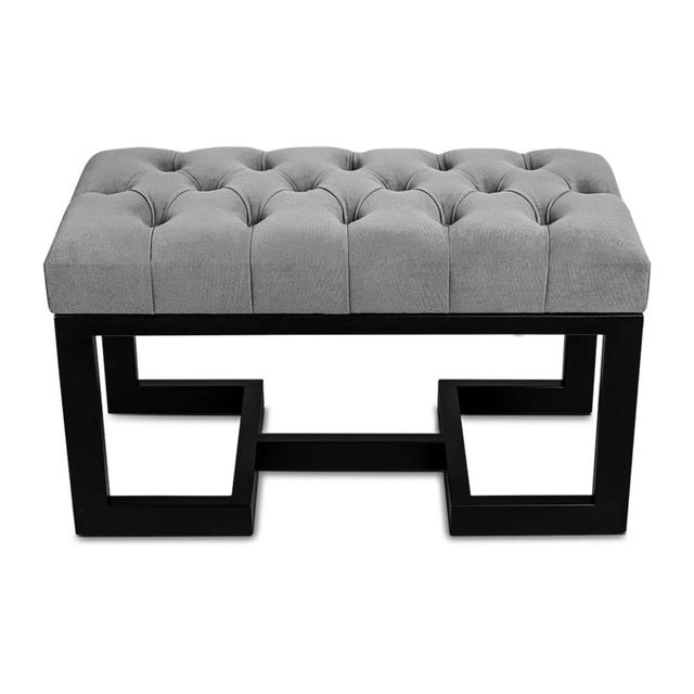 Elizabethanne Upholstered Bench Ebern Designs Upholstery: Grey, Size: H40 x W90 x D40cm on Productcaster.