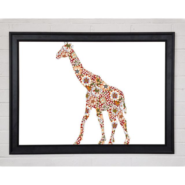 Flower Giraffe - Single Picture Frame Art Prints Latitude Vive Size: 29.7cm H x 42cm W x 1.5cm D on Productcaster.