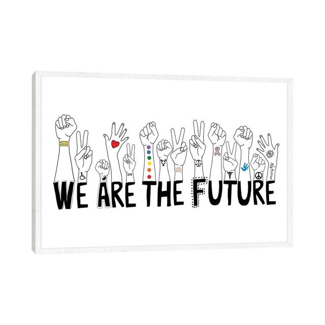 We Are the Future Happy Larry Format: White Framed, Size: 45.72cm H x 66.04cm W x 3.81cm D on Productcaster.