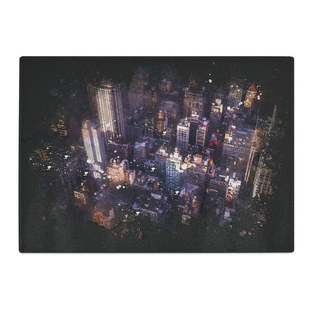 Tempered Glass Above New York City Paint Splash Chopping Board East Urban Home Size: 20 cm x 28.5 cm on Productcaster.