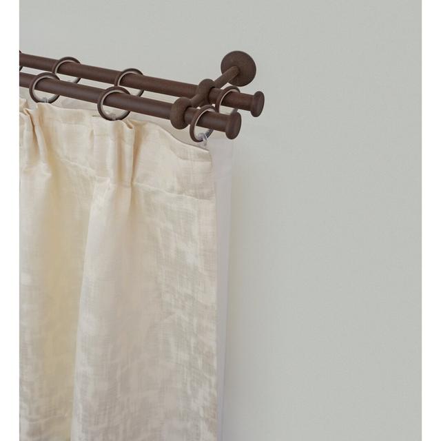 Jenice Curtain Double Pole and Hardware Set Symple Stuff Size: 5cm H x 290cm W x 14cm D, Finish: Rust Brown on Productcaster.