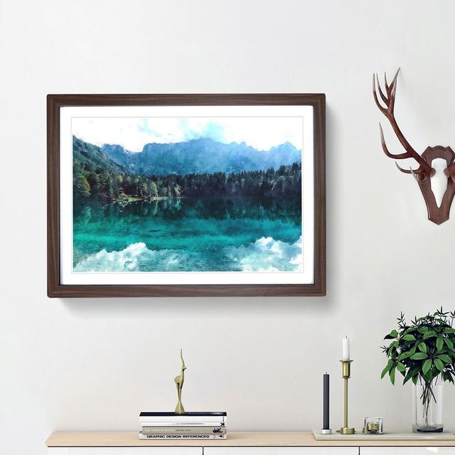 Lacs De Fusine Lake in Italy - Picture Frame Painting Print East Urban Home Size: 24cm H x 33cm W x 2cm D, Frame Option: Walnut Framed on Productcaster.