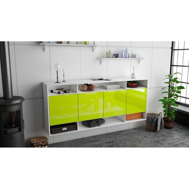 Tadcaster Sideboard Brayden Studio Colour (Body/Front): White Mat/Green on Productcaster.