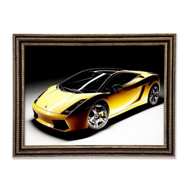 Lamborghini Yellow Stunner - Single Picture Frame Art Prints Ebern Designs Size: 84.1cm H x 118.9cm W x 3cm D on Productcaster.