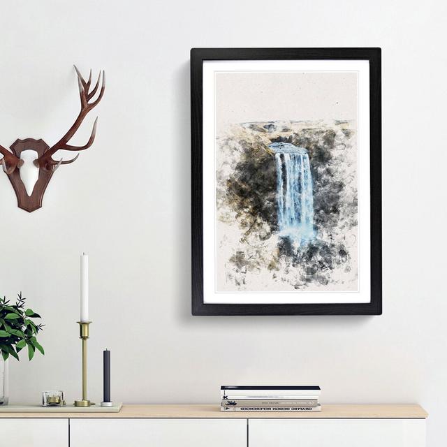 Skogafoss Waterfall Iceland - Picture Frame Painting Print East Urban Home Size: 45cm H x 33cm W x 2cm D, Frame Option: Black Framed on Productcaster.