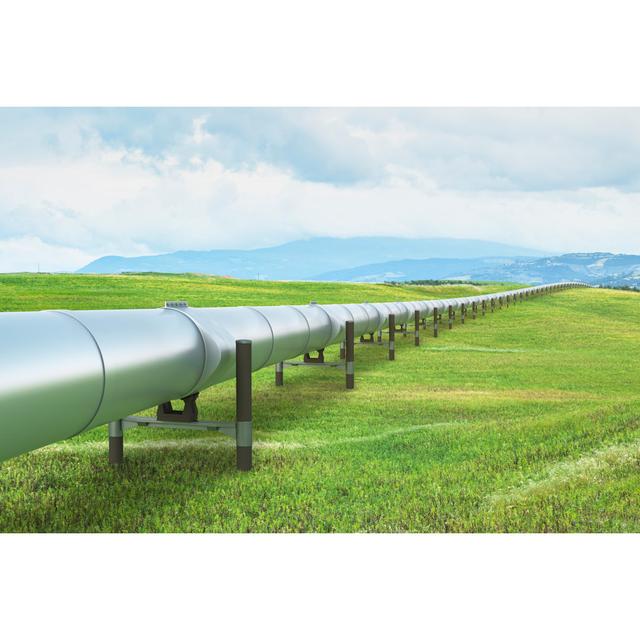 Oil Pipeline In Green Landscape by Spooh - No Frame Print on Canvas 17 Stories Size: 20cm H x 30cm W on Productcaster.