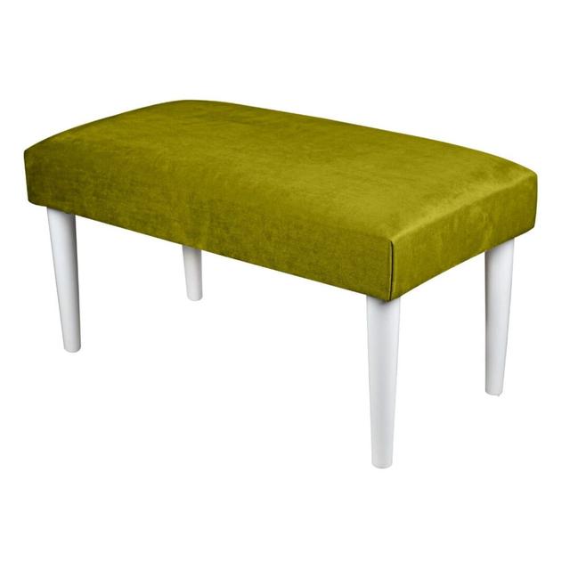 Mansbury Velvet Upholstered Bench Canora Grey Upholstery Colour: Yellow, Size: 45cm H x 140cm W x 30cm D on Productcaster.