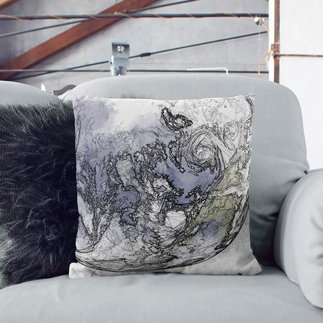 Eastern Pacific Ocean of Earth in Abstract Cushion with Filling East Urban Home Size: 40cm H x 40cm W x 15cm D on Productcaster.