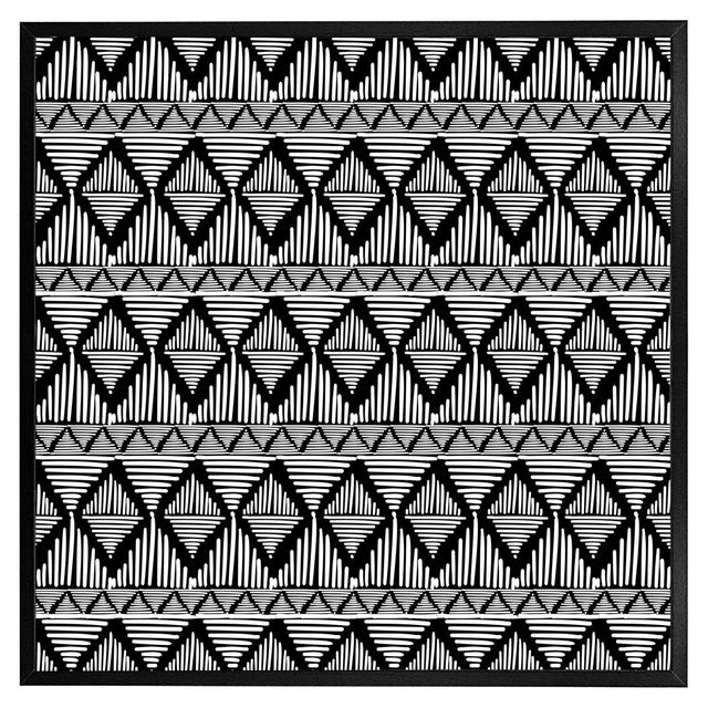 Lolington Geometric Line Pattern - Single Picture Frame Print Natur Pur Size: 41cm H x 41cm W x 4cm D, Frame Colour: Black Framed on Productcaster.