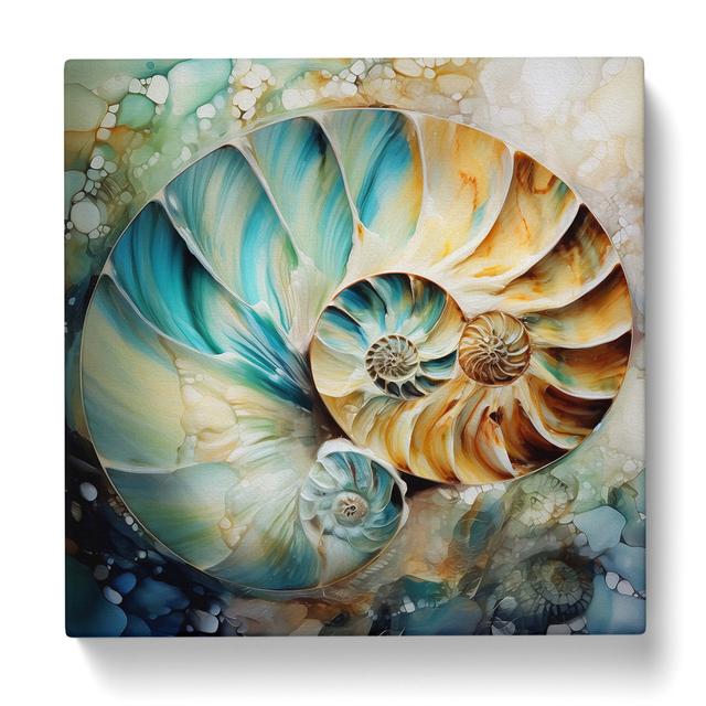 Seashell Abstract Art House of Hampton Size: 50cm H x 50cm W x 3cm D on Productcaster.