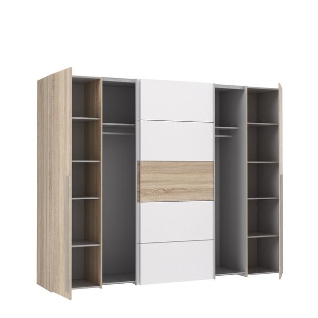 4 Door Sliding Wardrobe Zipcode Design Finish: Sonoma Oak/White on Productcaster.