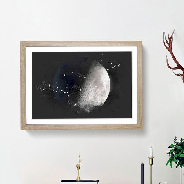 First Quarter of the Moon - Picture Frame Graphic Art Print East Urban Home Size: 33cm H x 45cm W x 2cm D, Frame Option: Oak Framed on Productcaster.