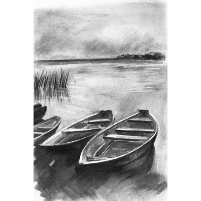 Bateau Noir I by Jennifer Paxton Parker - Wrapped Canvas Painting Longshore Tides Size: 91cm H x 61cm W x 3.8cm D on Productcaster.