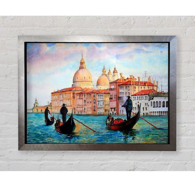 Gondola Ride 2 - Print Longshore Tides Size: 42cm H x 59.7cm W x 3.4cm D, Format: Silver Framed Paper on Productcaster.