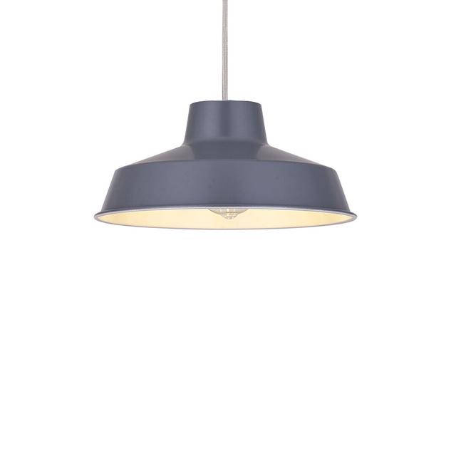 Pluto 12cm H x 30cm W Metal Bowl Pendant Shade ( Screw On ) George Oliver Colour: Soft Grey on Productcaster.