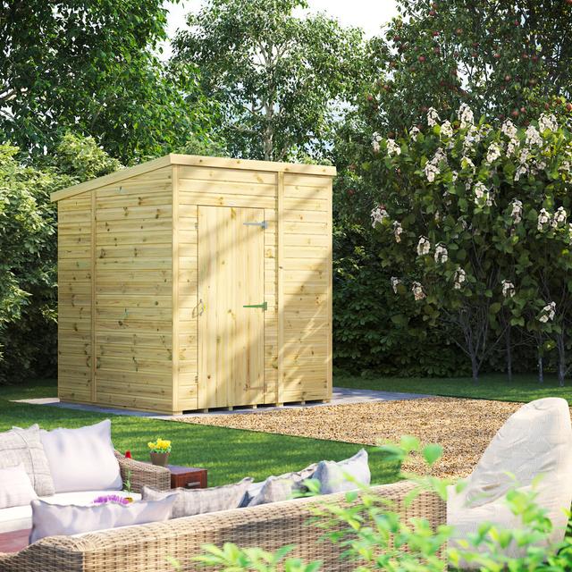 6 ft. W x 6 ft. D Power Premium Pent Pressure Treated Windowless Shed POWER on Productcaster.