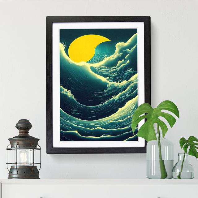 Seascape Ocean Silhouette - Single Picture Frame Graphic Art Metro Lane Frame Option: Black, Size: 34cm H x 25cm W x 2cm D on Productcaster.