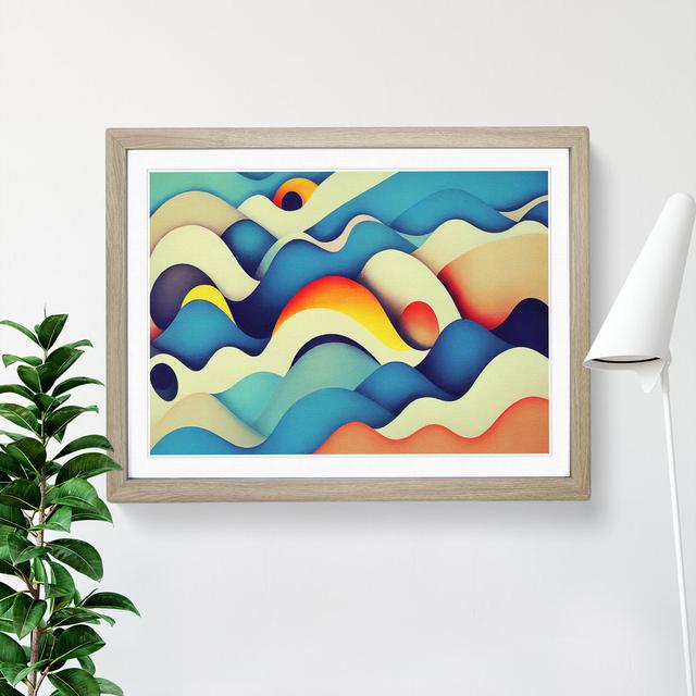 Delicious Modern Abstract - Single Picture Frame Print Metro Lane Size: 46cm H x 64cm W x 2cm D, Frame Colour: Oak on Productcaster.