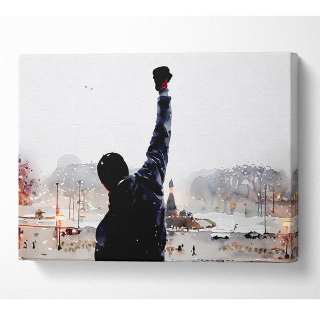 Rocky Balboa on the Steps - Wrapped Canvas Art Prints ClassicLiving Size: 101.6cm H x 142.2cm W on Productcaster.