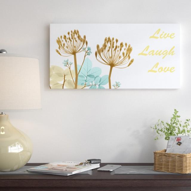 Live Laugh Love 2 - Wrapped Canvas Graphic Art Print East Urban Home Size: 76 cm H x 152 cm W on Productcaster.