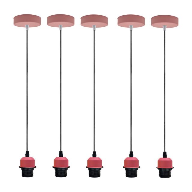 Bismarck 5 - Light Single Bulb Pendant (Set of 5) Borough Wharf Bulb Included: No, Finish: Pink on Productcaster.